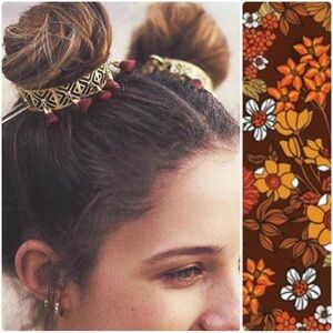 2/$30🌵 Pair (2) Red Tassel Gold Bun Holder Hairpin Boho Pick Hair Stick NEW